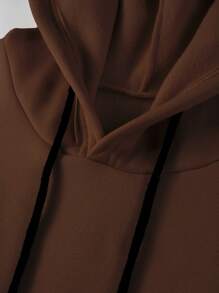 Manfinity Homme 1 pezzo Felpa con cappuccio oversize da uomo con stampa slogan e tasca a canguro con coulisse