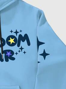 Manfinity EMRG 男士字母印花长袖拉链连帽休闲运动衫，秋季 - 黑色 - 查看 4