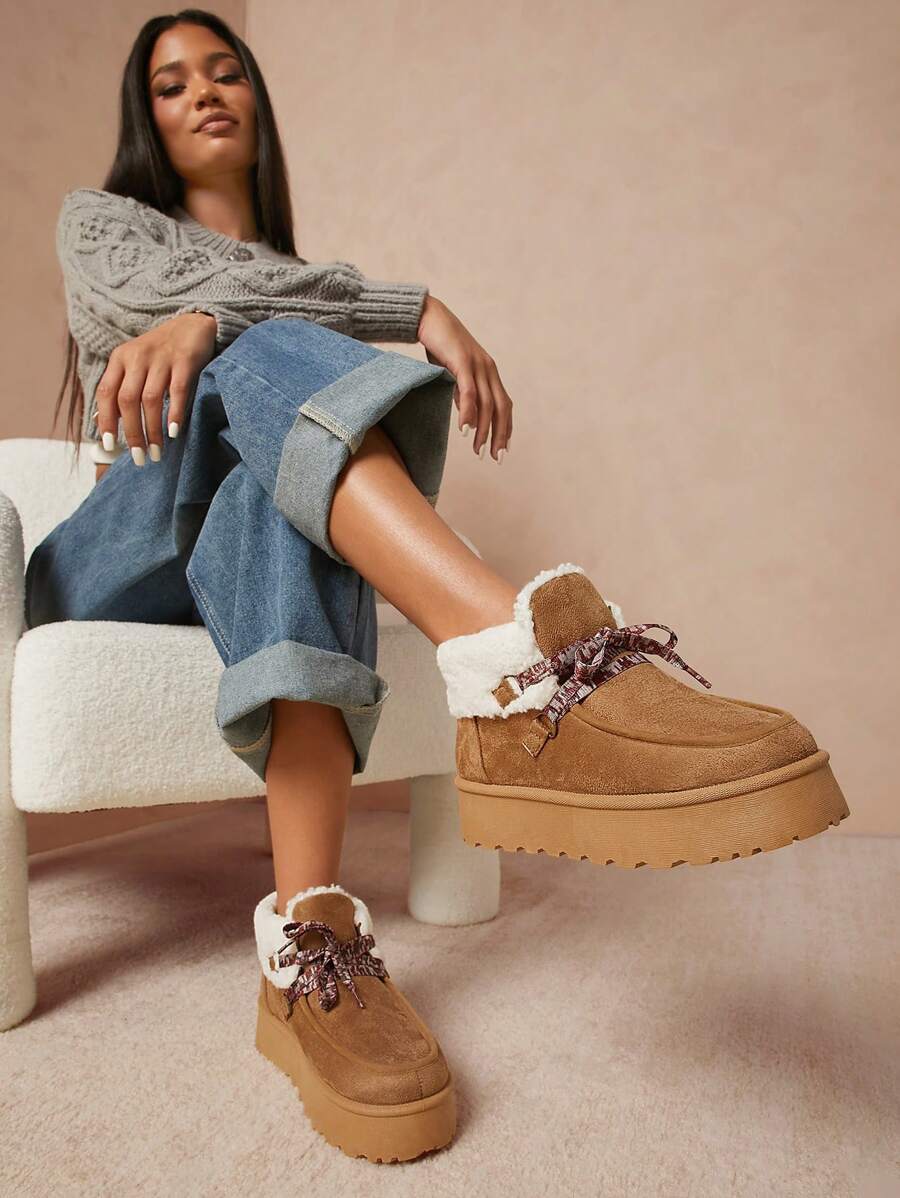 SHUZIA Giày bốt cổ ngắn đế xuồng thời trang và đa năng dành cho nữ, phù hợp cho kỳ nghỉ hè, mùa xuân, lễ Phục sinh và Giáng sinh. - Lạc đà - Xem 1