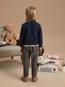 PrepCrw 年轻男孩纯色前扣长袖口袋休闲上衣