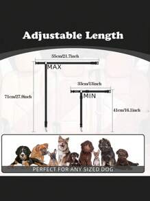 1PC Pet Car Belt Ring Dog Car Traction Rope Retractable Leash Adjustable Length Small Medium Dogs Travel Outdoor Secure Durable Lightweight Portable Easy Use Holiday Gift - Black - View 4