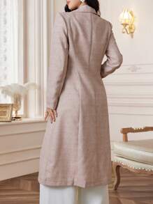 Modelyn Áo khoác nữ tay dài ve trơn màu thanh lịch - Hồng - Xem 2