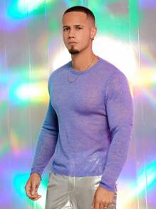 Manfinity AFTRDRK Áo len dệt kim dài tay cổ tròn màu trơn thời trang ôm vừa vặn cho nam, mùa thu/đông dự tiệc, bạn bè - Nhiều màu - Xem 4