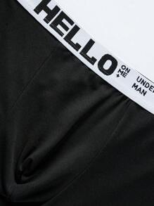 5pcs/Pack Men's Casual Letter Waistband Boxer Briefs - Multicolor - View 5