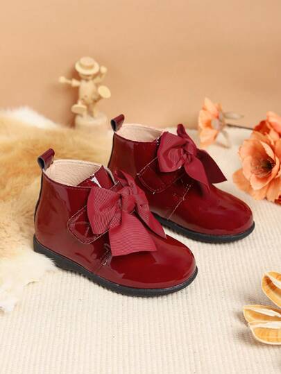 Girls' Butterfly Decor Snow Boots, Suitable For Autumn/Winter