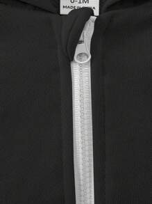 SHEIN 3pcs/Set Newborn Baby Casual All-Match Short Sleeve Romper, Hooded Jacket And Pants Outfit Set, Suitable For Spring, Summer, Autumn And Winter