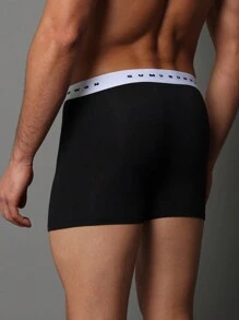 SUMWON Paquete de 5 calzoncillos tipo bóxer de punto - Negro - Ver 6