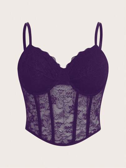 SHEIN ICON Plus Tight-Fitting Lace Underwire Corset Top, Summer