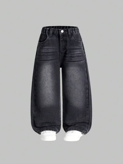 SHEIN Young Boy Loose Straight Leg Casual Denim Jeans Summer Holiday