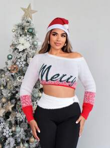SHEIN SXY Sexy Cropped Christmas Sweater For Winter