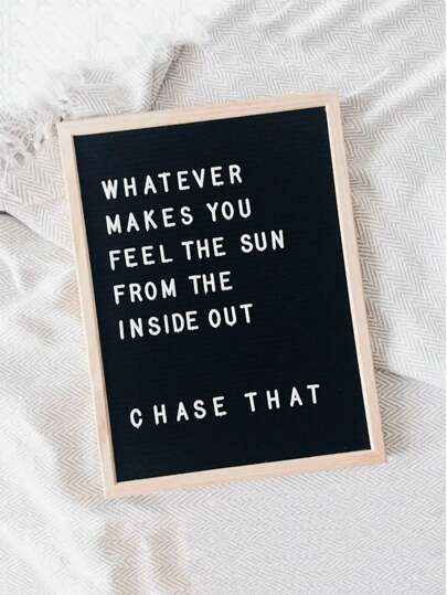 1pc 29*22cm Letter Board With Wooden Frame Include 250pcs Letter & Symbol Set Picture Frames, Photo Boards - Daily Casual Items- Home Decoration- Decor Valentine's Day, Valentines Wedding, Birthday