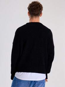 Musero Knit Crewneck Sweatshirt - Black - View 4