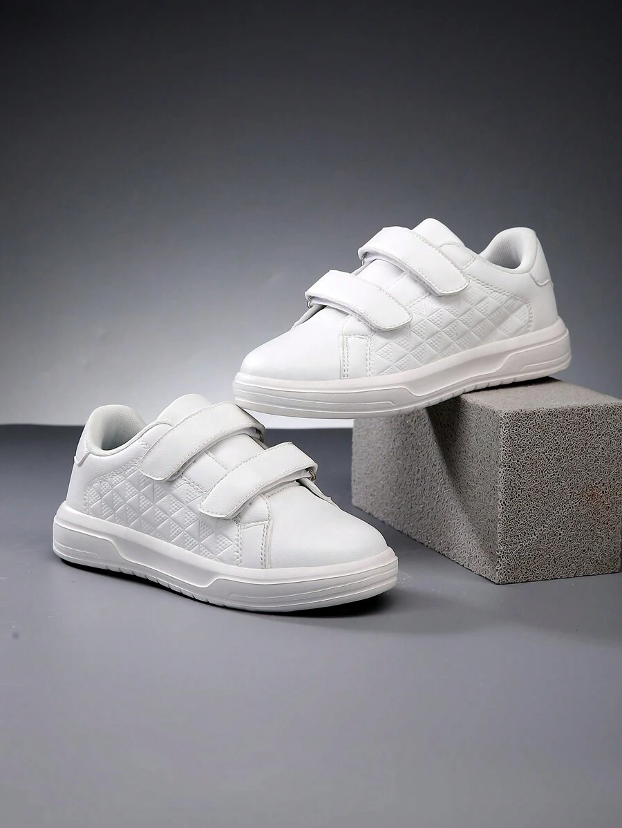 低帮平底皮面舒适休闲儿童运动鞋 - 白色 - 查看 1