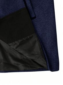 Manfinity Homme Chaqueta casual de cuello alto, abotonadura sencilla y manga larga para hombre para otoño/invierno, tipo abrigo marinero