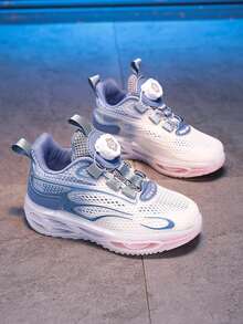 儿童时尚渐变网眼透气休闲运动鞋，防滑耐用户外运动鞋，减震柔软回弹防护可爱女孩男孩时尚轻便 - 彩色 - 查看 4