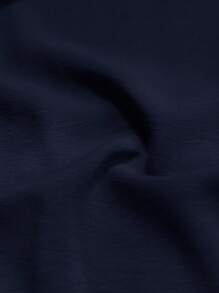 Solivie 1 件女式纯色长袖修身休闲衬衫 - 藏蓝色 - 查看 7