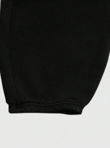 Manfinity Roghcode Men's Casual Drawstring Letter Print Sweatpants - Black - View 5