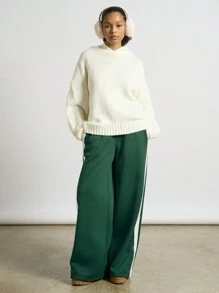 AiiRZ Chunky Ribbed Knit Hooded Pullover Drawstring Sweater Jumper Cozy Winter Fall Casual Weekend Knitwear Comfort Athletic Loungewear - Apricot - View 4