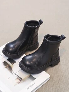 Giày bốt chống thấm nước lót nhiệt cho bé gái, giày bốt ngắn ấm áp cho trẻ em - màu đen - Xem 3