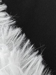 Allurite Plus Size Sexy Color Block Fuzzy Patchwork Fitted Bustier Dress, Autumn/Winter