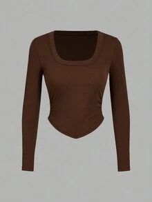 SHEIN EZwear 3 件装休闲简约女式修身加厚无缝长袖 T 恤，适合秋冬季 - 彩色 - 查看 11