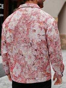 Manfinity Homme Men's Casual Vacation Style All-Over Floral Print Jacket With Flap Details