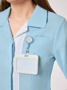 TaskEZ Kontrasfarbenes Patchwork Langarm-Oberteil & Hose Pflege-Uniform Set, Pflege-Set, Krankenhauskleidung, Pflegeoberteil, Pflegehose, Arztkittel, Pflegejacke