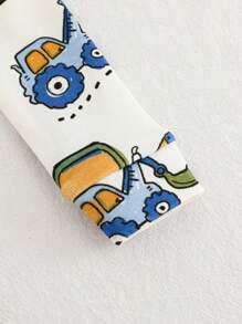 Cozy Pixies 2pcs/Set Baby Boy Cartoon Car Print Snug Fit Pajama Set - Soft Knit Round Neck Long Sleeve Top And Pants, Suitable For Spring, Summer, Autumn