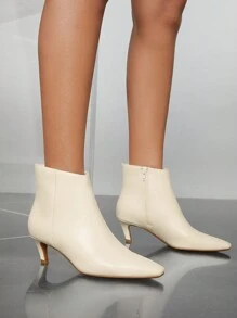 SHUZIA Kitten Heel Bootie With Slanted Topline
