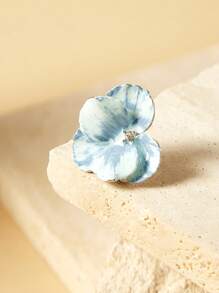 SHEIN 18K 镀金 - 空灵油画粉色花卉耳环 - 藍色 - 查看 7