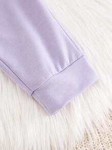 3pcs/Set Baby Girl Autumn/Winter New Casual Versatile Sports Comfortable Cute Floral 3D Floral Short Hoodie, Solid Color Suspender Top And Pants 3-Piece Outfit, Soft Fabric Suitable For Delicate Baby Skin