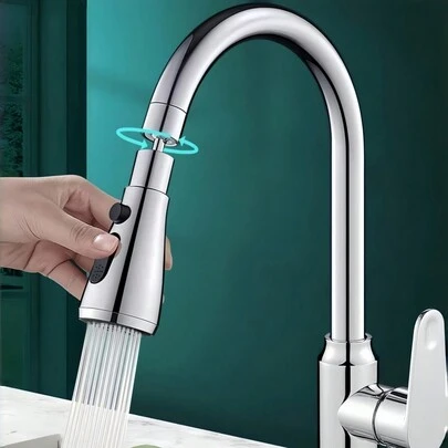 1PC Universal Kitchen Faucet Extension Hose Sink Sprayer Attachment Set With 360 Swivel Aerator Anti Splash Water Saving Design One Click Stop Faucet Extender For Home Bathroom Decor Holiday Gift Christmas Summer Winter Housewarming Wedding Party