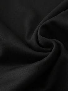 ROMWE MEN Street Life 男士宽松落肩亮片拼布设计 T 恤 - 黑色 - 查看 3