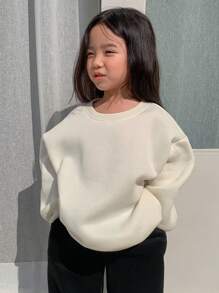 DAZY 年轻女孩秋装，年轻女孩五角星印花运动衫 - 白色 - 查看 5