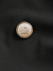 SHEIN MOD 秋冬大码棕色复古廓形修身西装外套和直筒裤两件套