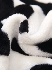 SHEIN 年轻男孩舒适奶牛印花长袖连帽连体衣，适合4-7岁男孩秋春冬季 - 彩色 - 查看 7