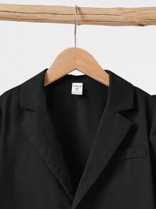 SHEIN The Tween Boy Academy Gentleman Budget Kit Essentials Hoodie Back To School Kids Can Be Paired With A Halloween Children's Costume Fall Shirts Long Sleeve Blouse Boys Jacket Spider Hoodie Boys Pajamas Boys Pants Toddler Boy Jeans Suitable For Commuting To School Daily Leisure College Travel Suitable For Sports Suitable For Fall And Winter Season - Black - View 3