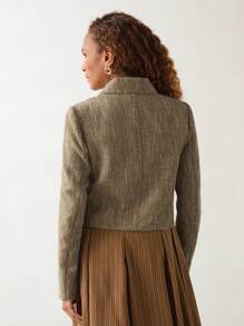 SHEIN Unity Damen Herbst Mantel mit Klappe und Knopfleiste vorne