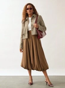 SHEIN Unity Damen Herbst Mantel mit Klappe und Knopfleiste vorne