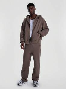 Musero Zip Up Faded Wash Hooded Sweatshirt