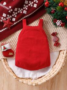 SHEIN Bodysuit de Tricô com Estampa de Cervo para Bebê Menino, Adequado para Natal, Feriados, Casa, Férias, Uso Diário