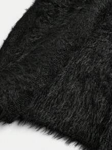 休闲青少年（女孩）长袖开衫、简约夹克 - 黑色 - 查看 3