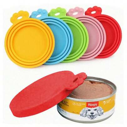 1pc Pet Food Can Covers,Universal Can Covers,Pet Food Storage Container Cover, For Dog & Cat Food Storage Christmas For Holiday Gift Giving