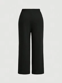 SHEIN MOD 秋冬大码棕色复古廓形修身西装外套和直筒裤两件套