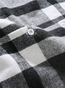 Manfinity Homme Áo sơ mi nam kẻ sọc dài tay đơn hàng khuy, dành cho mùa thu - màu đen - Xem 5