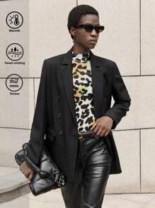 BizChic Christmas Elegant Women's Black Office/Business Jacket Blazers
