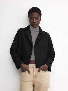 BizChic Áo khoác Parka đi làm thường ngày ngắn màu đen dành cho nữ, Quần áo mùa thu/đông, - màu đen - Xem 6