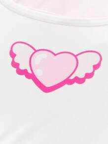 We Bare Bears X SHEIN Tween Girl 3pcs Cute Cartoon Bear & Letter Print Comfortable Underwear Top - Pink - View 6