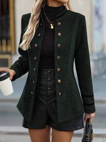 EMERY ROSE Chaqueta casual regular de mujer con botones delanteros y mangas largas