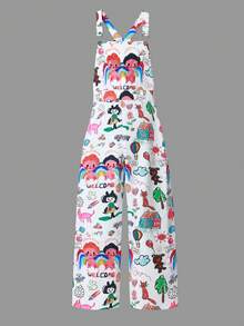 Tween Girls Cute Graphic Print Jumpsuit - Multicolor - View 1